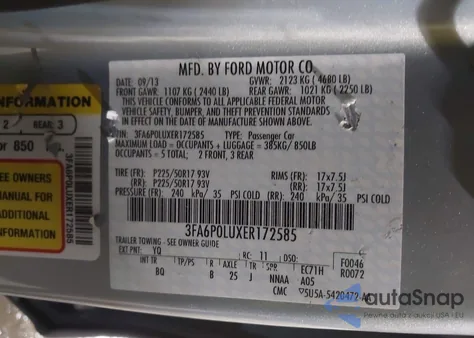 2014 Ford Fusion Hybrid Se from USA, damaged, VIN 3FA6P0LUXER172585
